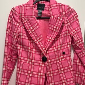 Smythe Hot Pink Plaid Tailored Blazer